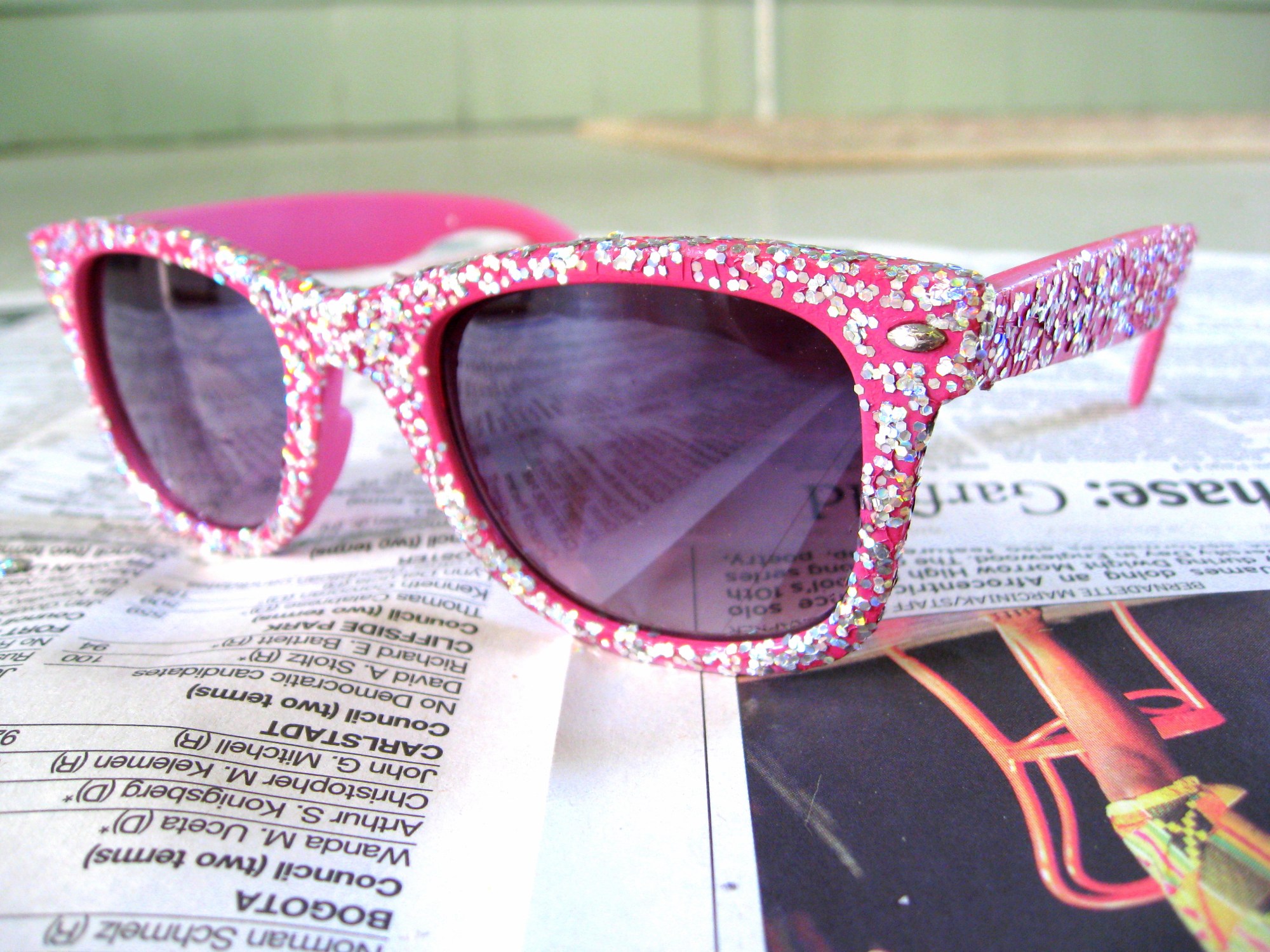 sparkly pink ray ban sunglasses