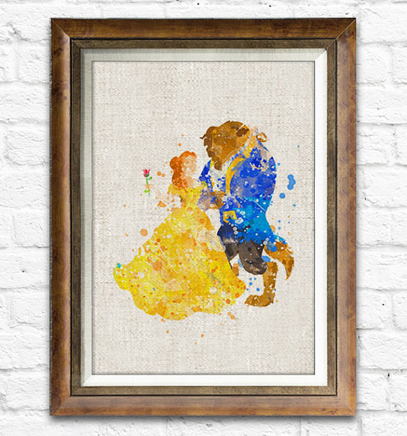 Beauty and the Beast art print - Etsy product
