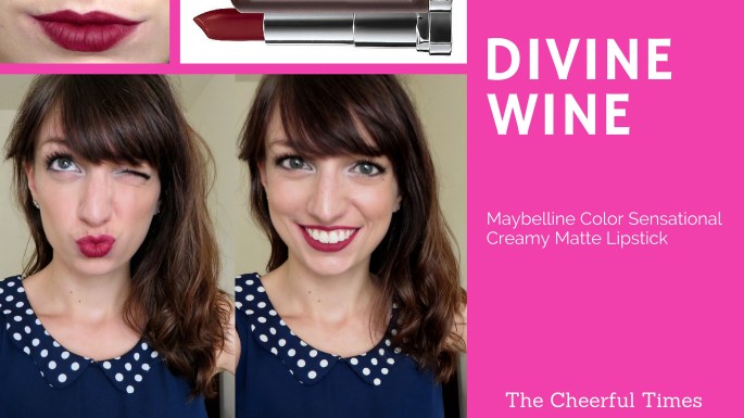 Divine Wine - Maybelline Color Sensational Creamy Matte drugstore lipstick review | The Cheerful Times